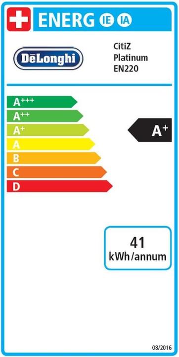 Energy Label De'Longhi Nespresso CitiZ Platinum (NESPRESSO Original)
