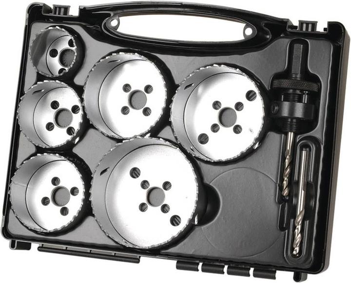 Produktbild wolfcraft Bi-Metall-Lochsägeneinsatz-Set „Elektro“, Ø 40-86 mm, 7-tlg. (40 mm)