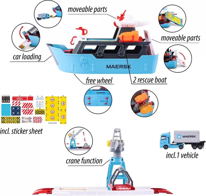 Actual product image Majorette Creatix Logistic Freight Ship+1 vehicle