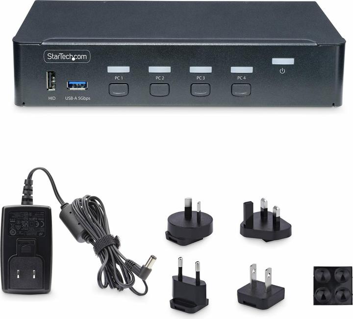 Produktbild StarTech com P4AD122-KVM-SWITCH, 4096 x 2160 Pixel, 4K Ultra HD, Rack-Einbau, 36 W, Schwarz