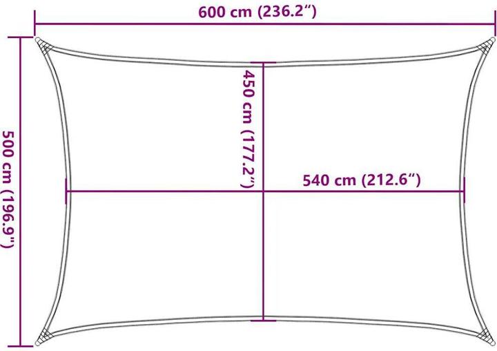 Immagine prodotto VidaXL Sonnensegel 160 g/m² Rechteckig HDPE (5 x 6 m)