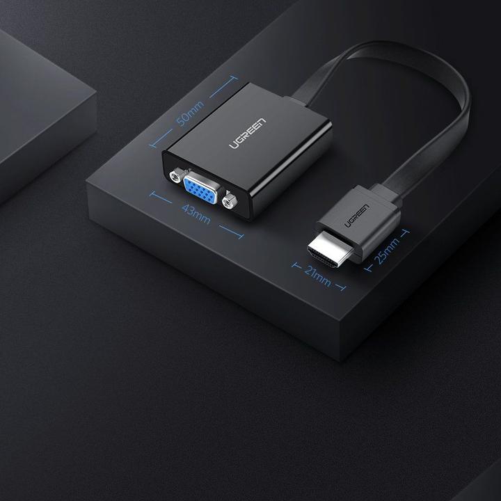 Immagine prodotto Ugreen Convertitore adattatore da HDMI a VGA con supporto audio 1080P (HDMI, 16 cm)