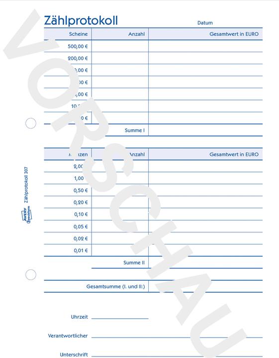 Nutritional values and ingredients Avery Counting protocol 307 (50 x)
