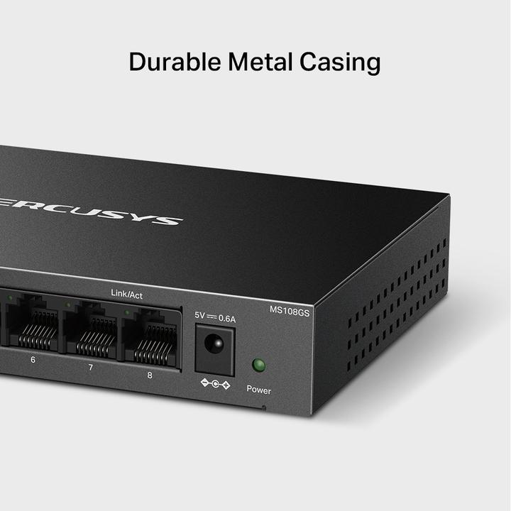 Actual product image Mercusys Switch Ms108gs Desktop 8 Port Gigabit (8 Ports)