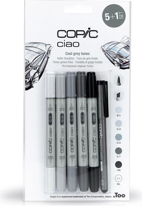 Actual product image Copic Grey tones (Grey, 3 mm, 6 x)