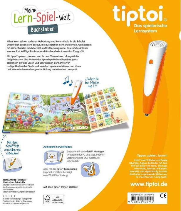 Actual product image tiptoi Buchstaben (German, Patrick Fix, Annette new farmer, 2023)