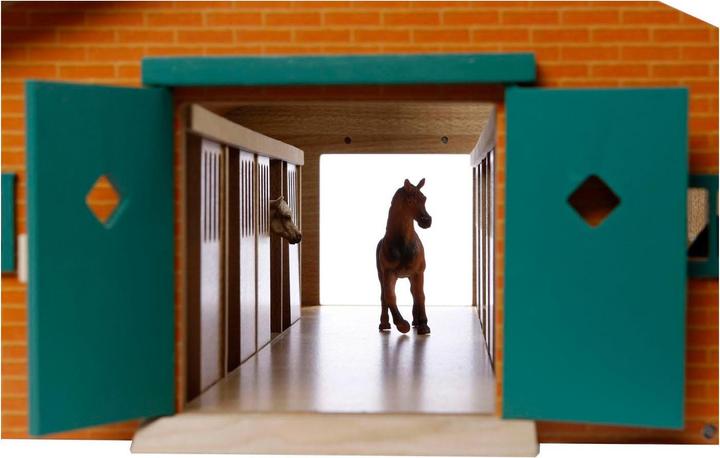 Actual product image Sombo Horse stable wood with 9 horse stables 1:32