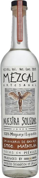 Actual product image Nuestra Soledad Mezcal Joven Santiago Matatlán (1 x 70 cl)