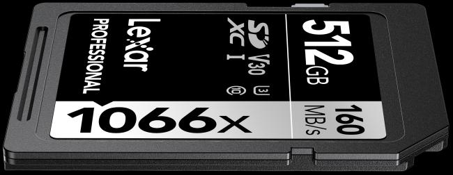 Actual product image Lexar PRO 1066X SDXC U3 (V30) UHS-II R160/W120 512GB (512 GB, SDXC, U3, UHS-I)