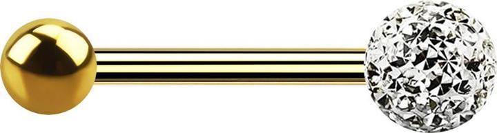 Immagine prodotto Star Piercing Bilanciere placcato in oro con sfera e sfera di cristallo strato protettivo in argento epossidico (Titanio G23, senza ottone)