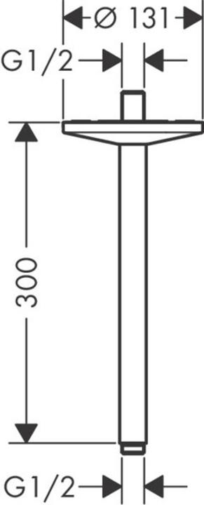 Immagine prodotto hansgrohe AXOR Un attacco a soffitto 300 mm per soffione 280 1 tipo di doccia, 48495