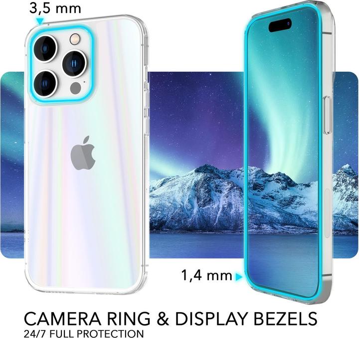 Produktbild Nalia Klare Hartglas Hülle Regenbogen Effekt (Apple iPhone 14 Pro Max)
