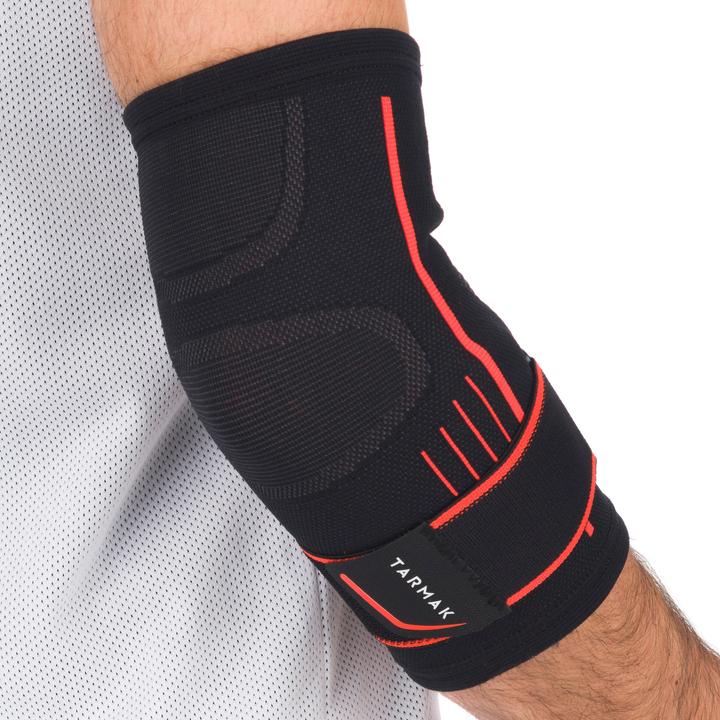 Actual product image Tarmak Elbow support Mid 500 left/right ladies/men black (2)