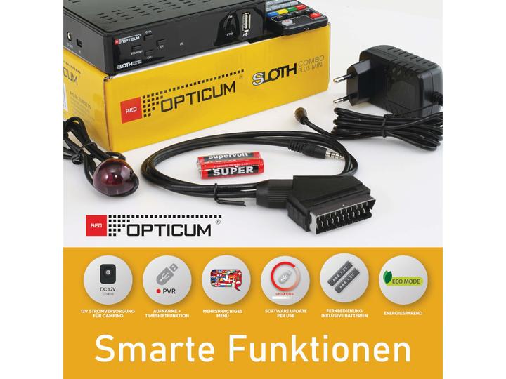 Actual product image Opticum SAT receiver Red Sloth Combo plus mini (DVB-T/T2, CI+ slot)