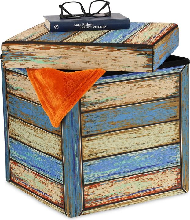 Actual product image Relaxdays Storage pouffe