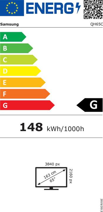 Energie-Label Samsung QH65C (3840 x 2160 Pixel, 65")