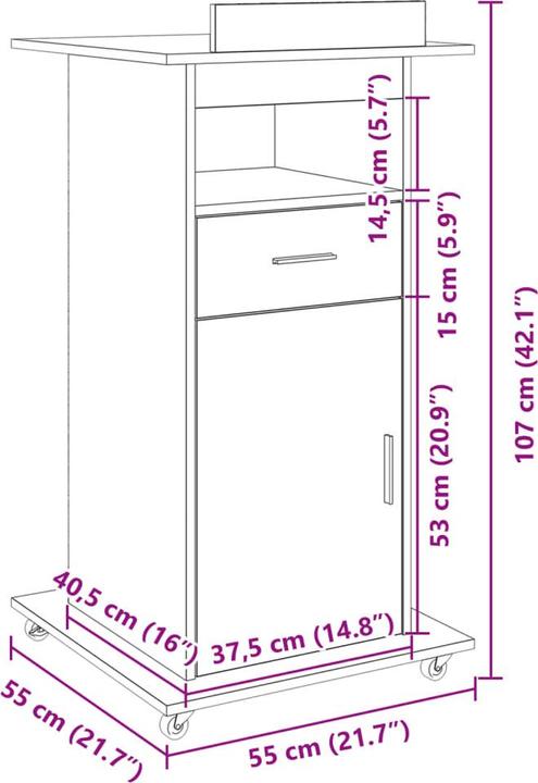 Produktbild VidaXL Leotie (55 x 55 x 107 cm)