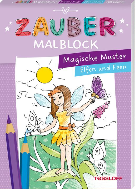 Actual product image Tessloff Magic coloring block. Magic patterns. Elves and fairies