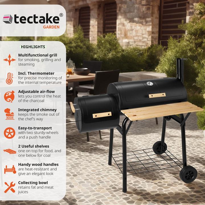Actual product image tectake Charcoal grill Smoker (58 cm)