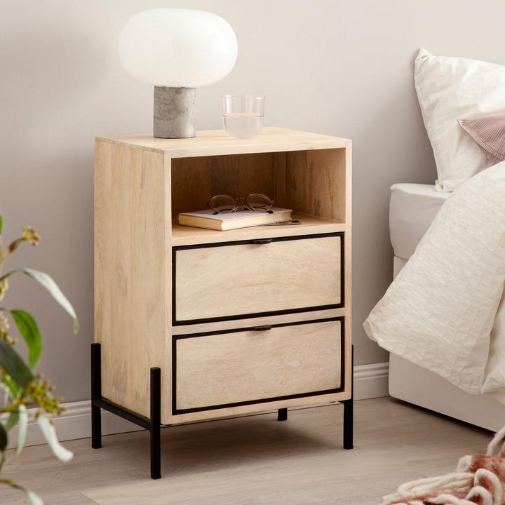 Image du produit FineBuy Chevet FB96459 bois massif marron
