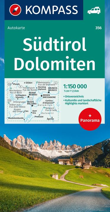 Actual product image Car map South Tyrol, Dolomites 1:150,000