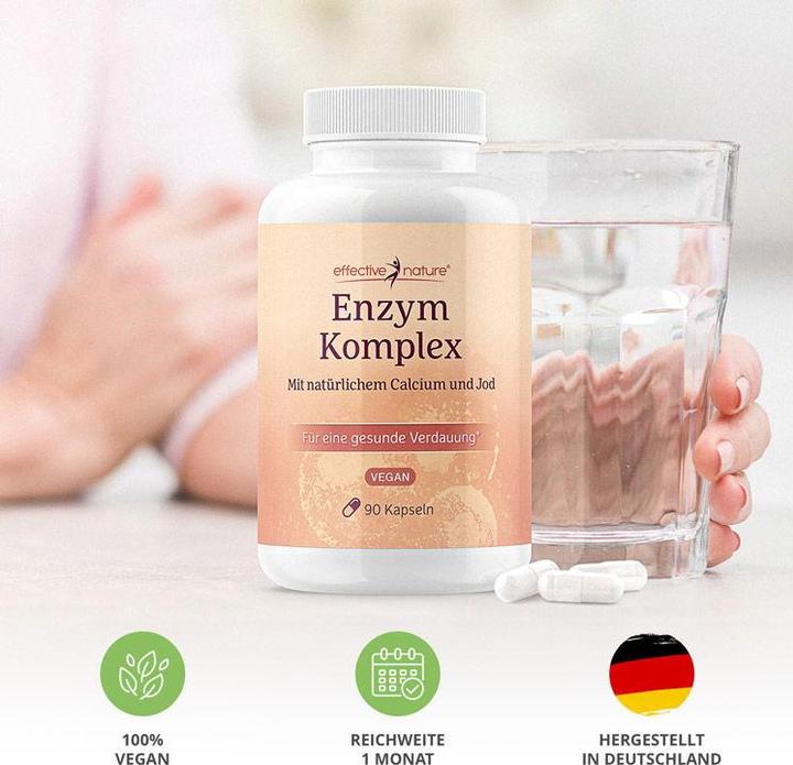 Immagine prodotto Effective Nature Complesso enzimatico con calcio 90 capsule (90 Pezzo/i, Pillole, 90 g)