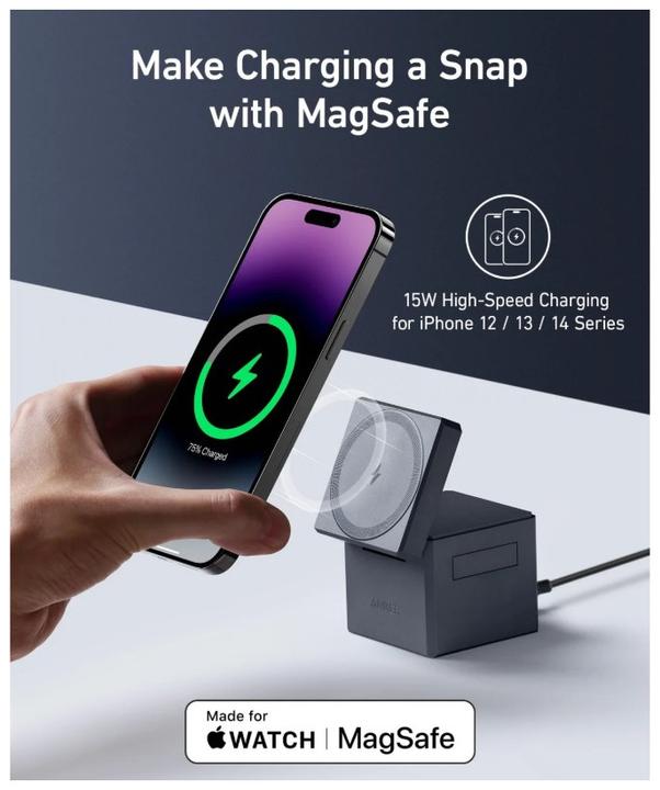 Image du produit Anker Cube 3 en 1 avec MageSafe 2B2 (30 W)