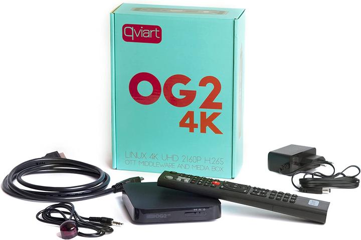 Actual product image Qviart OG2 4K LINUX UHD 2160P H.265 OTT Middleware and Media Box
