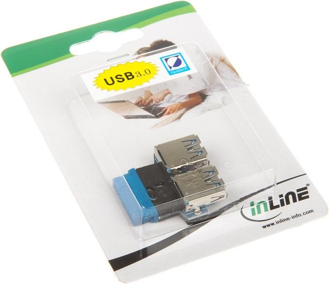 Actual product image InLine Adapter internal USB 3.0 to external USB 3.0 - board (USB 3.0, 5 cm)