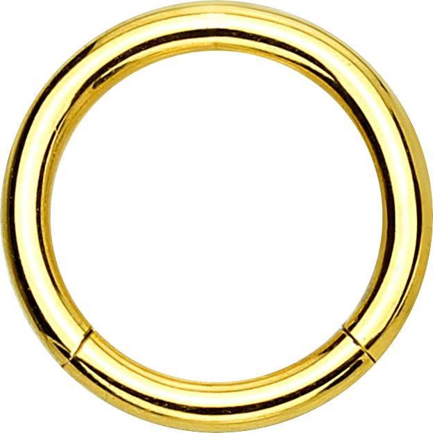 Star Piercing Segmentring klappbar vergoldet (Chirurgenstahl 316L)