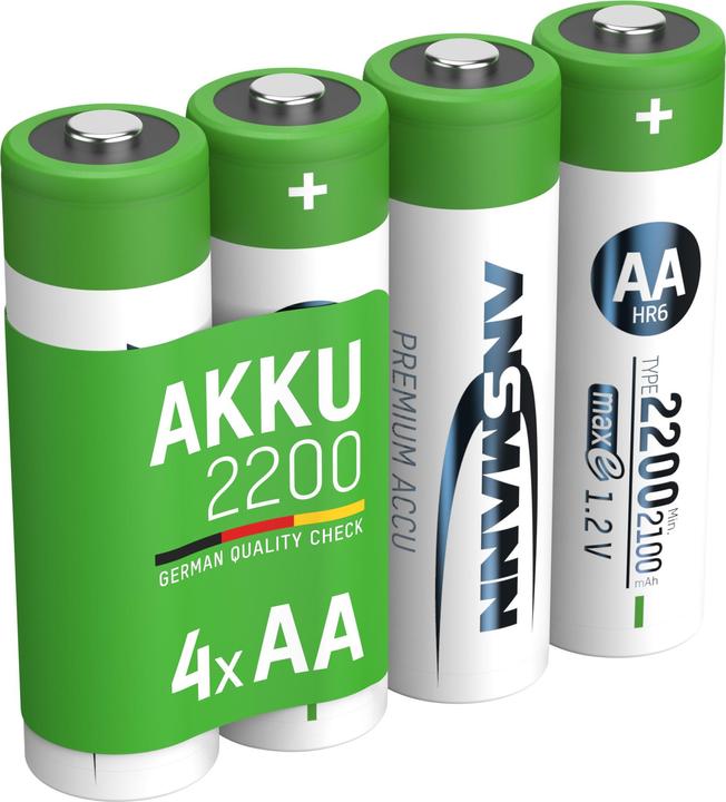 Ansmann NiMH battery Mignon AA type 2200 (min. 2100 mAh) maxE (4 pcs., AA, 2100 mAh)