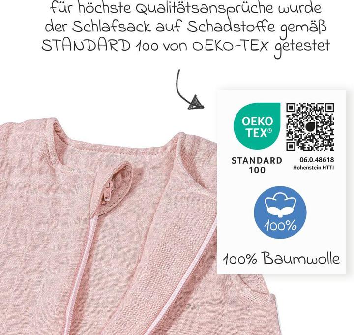 Produktbild Makian Musselin-Schlafsack - Puder - Schlafsäcke (100 cm)
