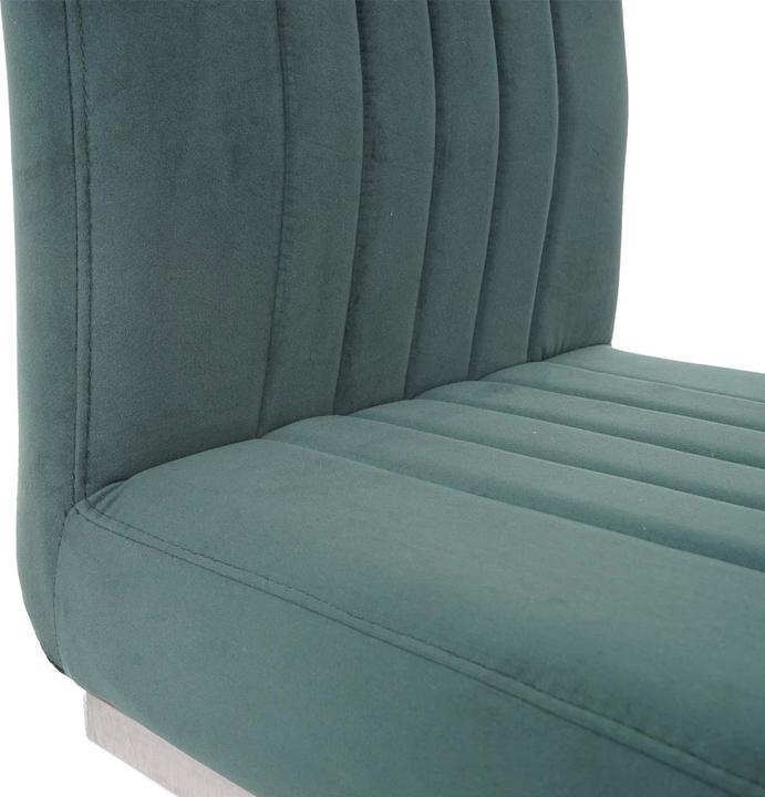 Image du produit Mendler Lot de 2 chaises cantilever HWC-L14, velours acier inoxydable brossé - vert