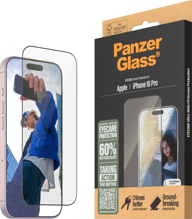 Actual product image PanzerGlass Eyecare Screen Protection (1 Piece, Apple iPhone 16 Pro)