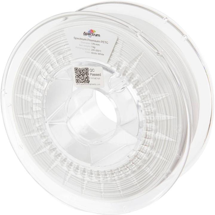 Filament / PETG / ARCTIC WHITE / 1.75 mm / 1 kg (PETG, 1.75 mm, 1000 g, Wit)