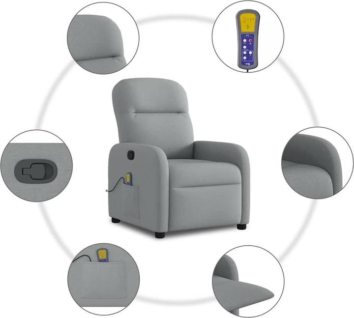 Produktbild VidaXL Massagesessel Hellgrau Stoff