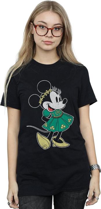 Actual product image Disney Womens/Ladies Minnie Mouse St Patrick's Day Costume Cotton Boyfriend T-Shirt (3XL)