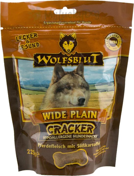 Wolfsblut Cracker Snack per cani Wide Plain Horse & Sweet Potato 225 g (Adulto, 1 pz., 225 g)