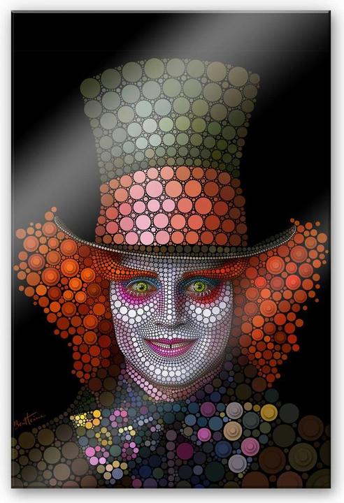 Actual product image Trenddeko Ben Heine - Circlism: Johnny Depp the Hatter (70 x 100 cm)