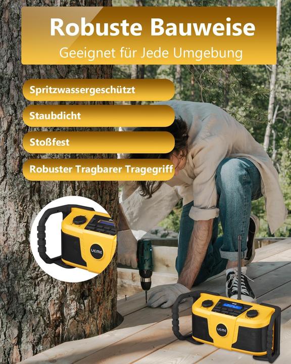 Image du produit Ueme Baustellenradio mit DAB+ und Bluetooth (DAB+ DAB, Bluetooth)
