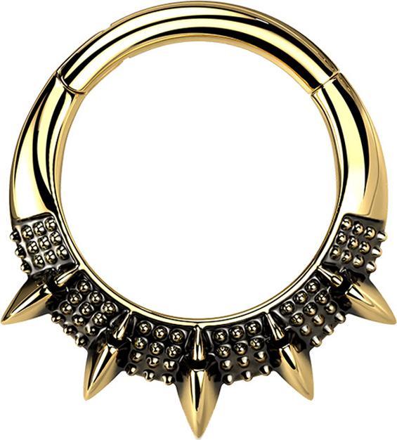 Star Piercing Micro Segmentring klappbar vergoldet fünf Cones (Chirurgenstahl 316L, ohne Messing)
