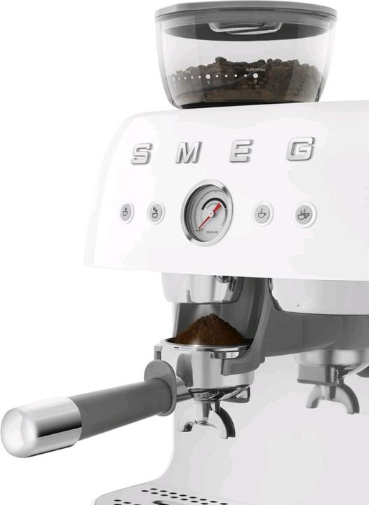 Produktbild Smeg EGF03WHEU Espressomaschine mit Mahlwerk Weiss 50's Style