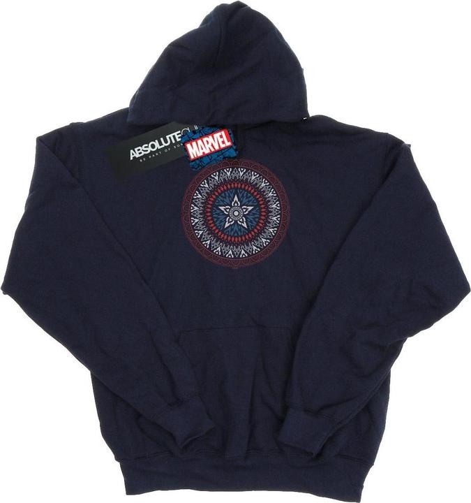 Image du produit - Sweat à capuche CAPTAIN AMERICA ORNAMENTAL SHIELD - Femme (XL)