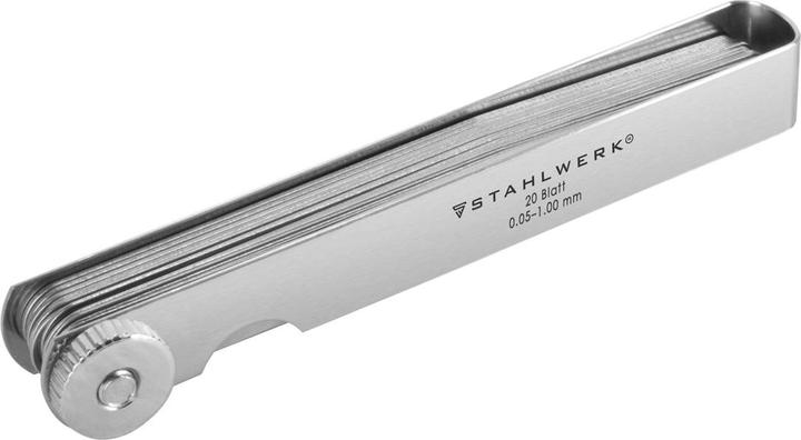 Produktbild Stahlwerk Fühlerlehre 0,05-1 mm 20 Präzisionsblätter aus gehärtetem Edelstahl (10 cm)