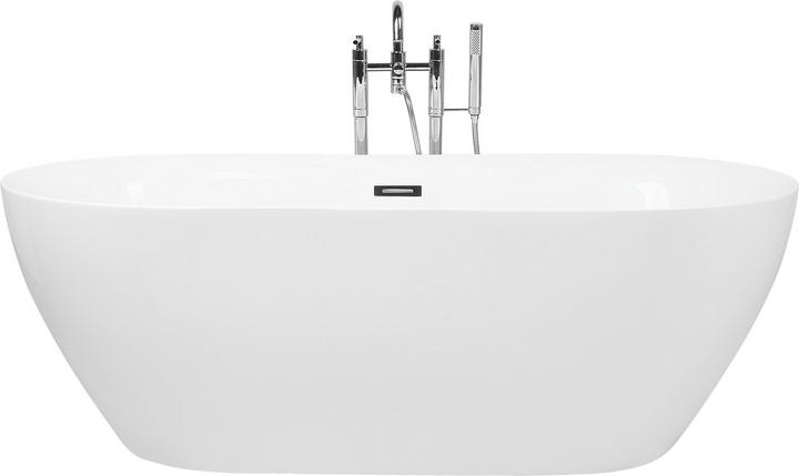 Actual product image Beliani Bathtub freestanding white oval 150 x 75 cm CARRERA (202 l, 75 cm)
