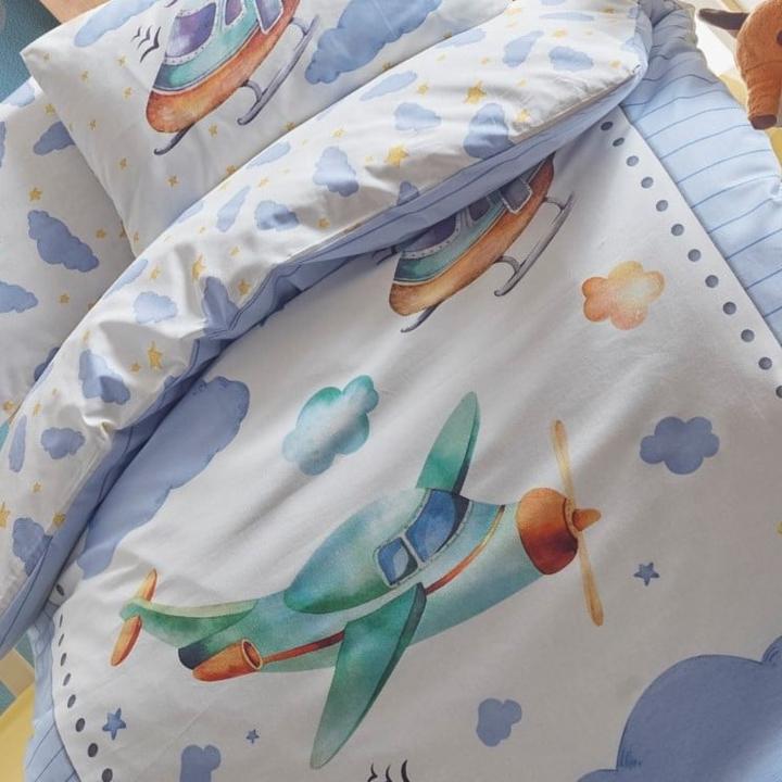 Immagine prodotto Cotton Box Biancheria da letto per bambini Aereo (100 x 135 cm, 40 x 60 cm, 35 x 45 cm)