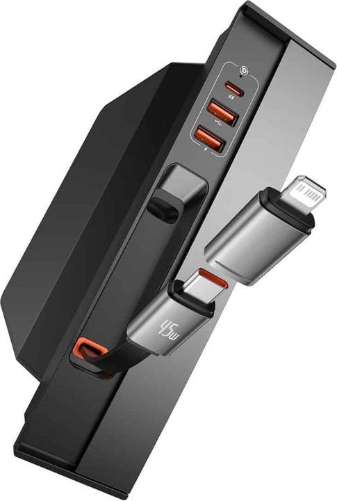 Immagine prodotto Baseus HUB USB serie T-Space per Tesla Model 3 / Y con cavo USB C integrato da 45 W - Nero