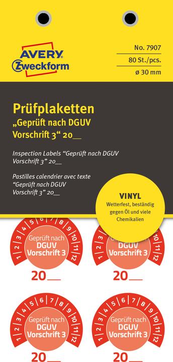 Produktbild Avery Prüfplaketten