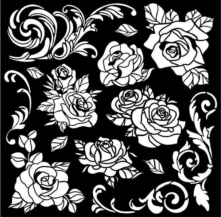 Immagine prodotto Stamperia Stencil "Shabby Rose - Pattern", 18x18cm