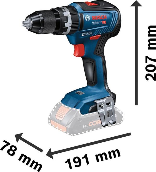 Actual product image Bosch Professional GSB 18V-55 (Rechargeable battery operated)